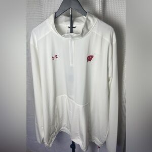 Mens Under Armour Wisconsin Badgers‎ Sideline Motivate Quarter-Zip Pullover 3XL